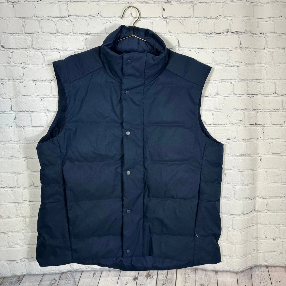 Lululemon Wunder Puff Down Vest Mens XL Navy Blue Puffer Full Zip‎ Goose Down